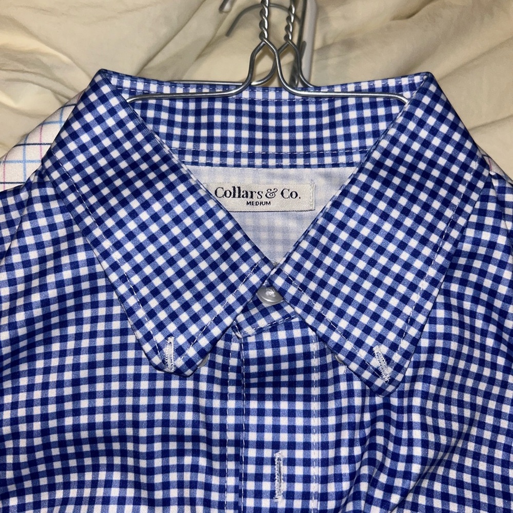 Collars & Co. Navy Checkered Men's Casual Shirt